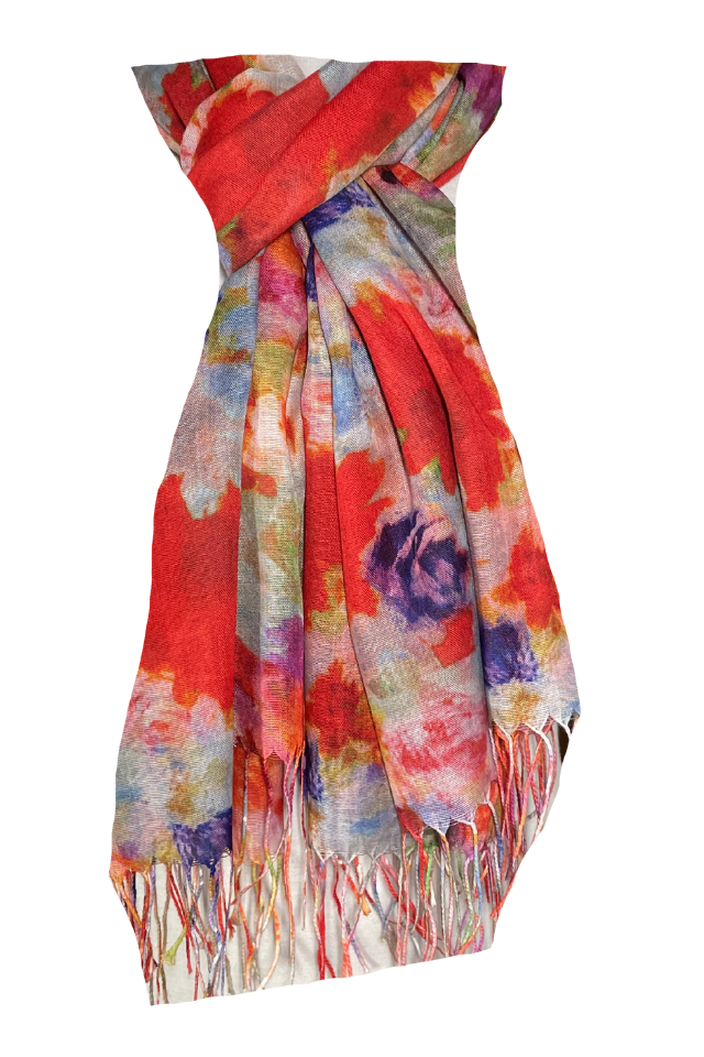 Esarfa casmir dama F, Dacali, rosu bordo, 185 x 75 cm