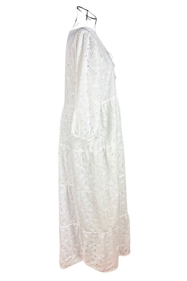 Rochie traditionala dama R25 alb/optic