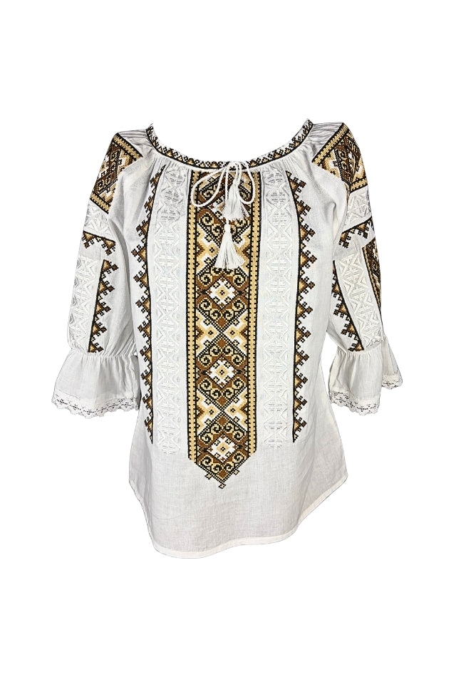 Bluza dama IL26 alb/bej