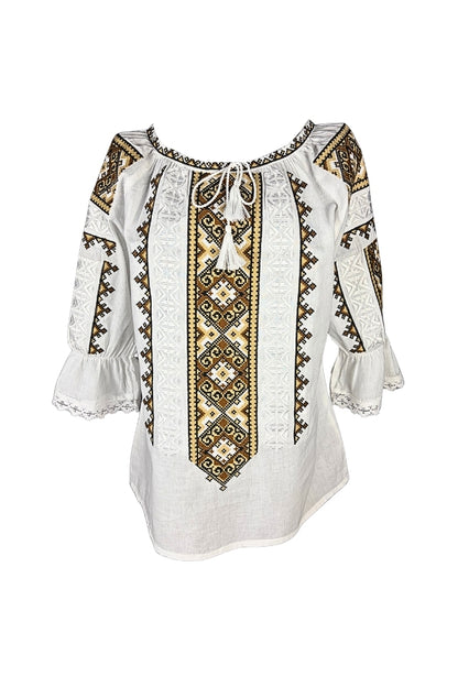 Bluza dama IL26 alb/bej