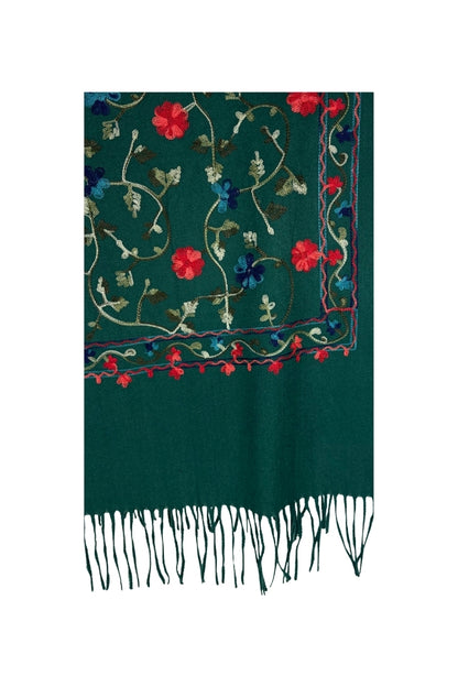 Fular dama de lux brodat colorat verde