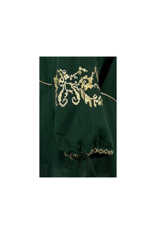 Bluza tip ie dama R24, verde/auriu