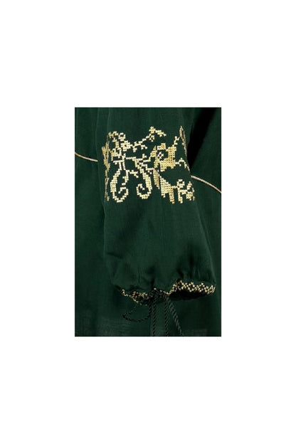 Bluza tip ie dama R24, verde/auriu