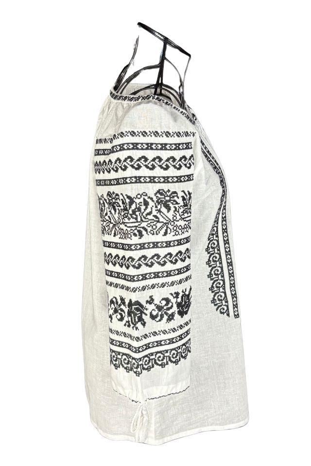 Bluza dama RS25 alb/negru mahon