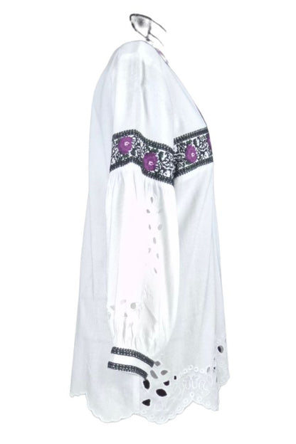 Bluza tip ie dama ML185 alb/mov