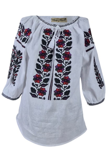 Bluza tip ie dama B23, alb/mov