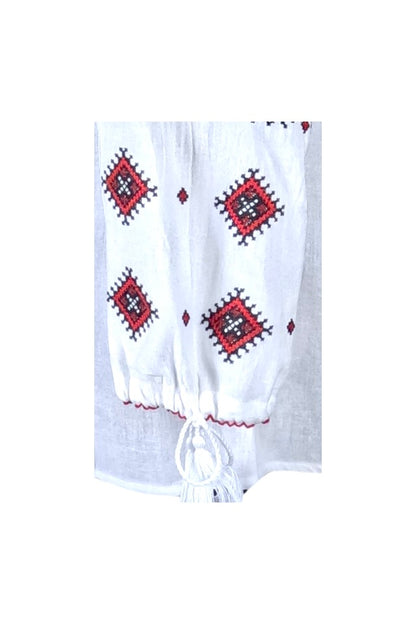 Bluza tip ie dama RD24, alb/portocaliu
