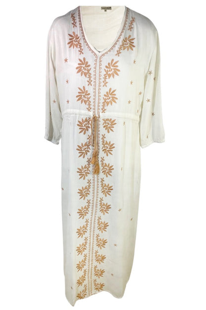 Rochie dama casual RL24, alb crystal/crem