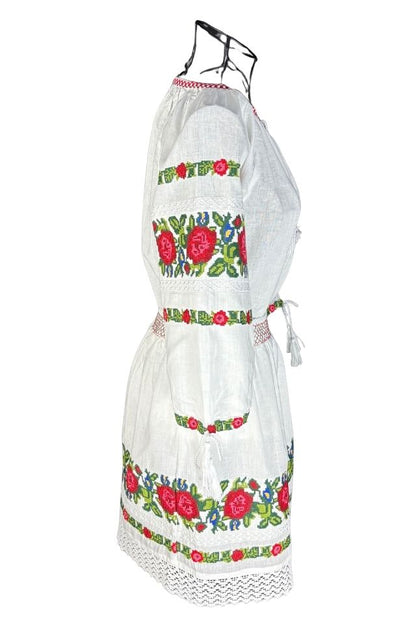 Rochie fete tip costum CPC alb/roz