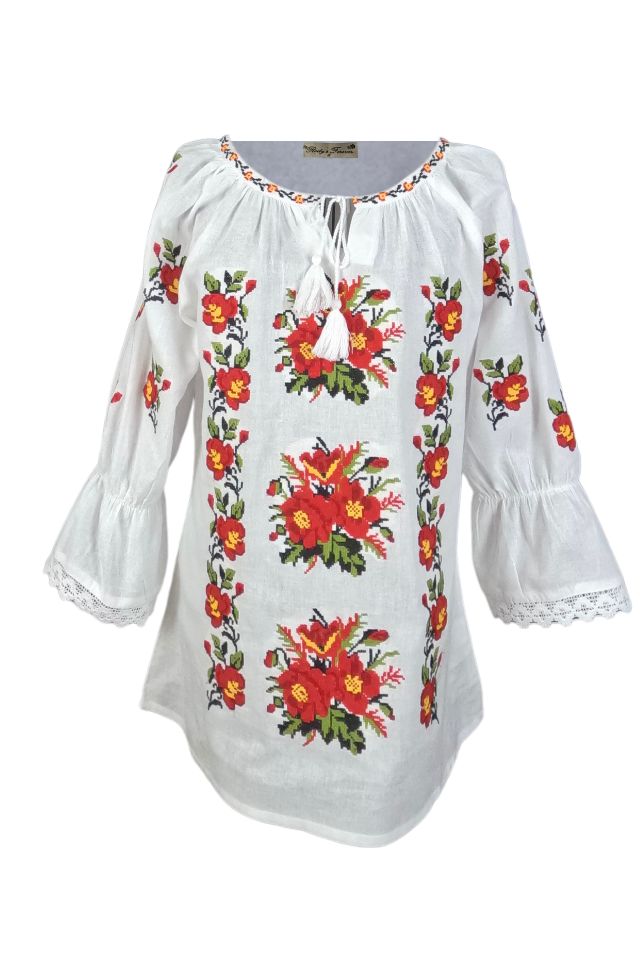 Bluza dama tip ie 024, alb fildes/galben