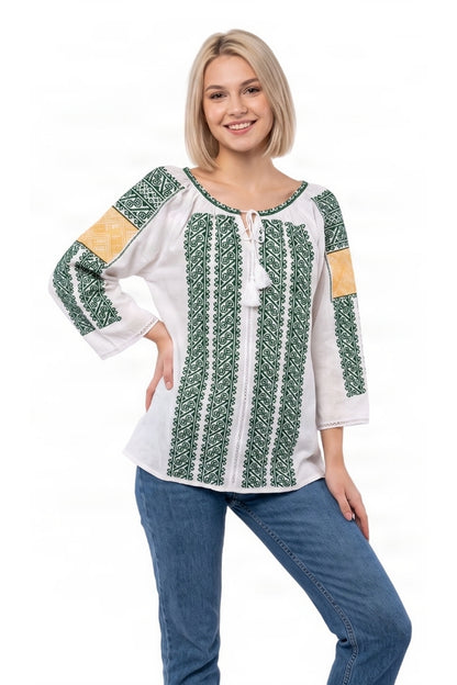 Bluza dama SE26F alb/verde