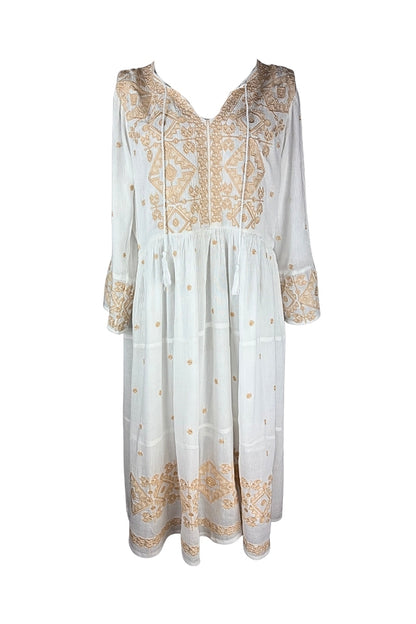 Rochie dama AU26 alb/verde