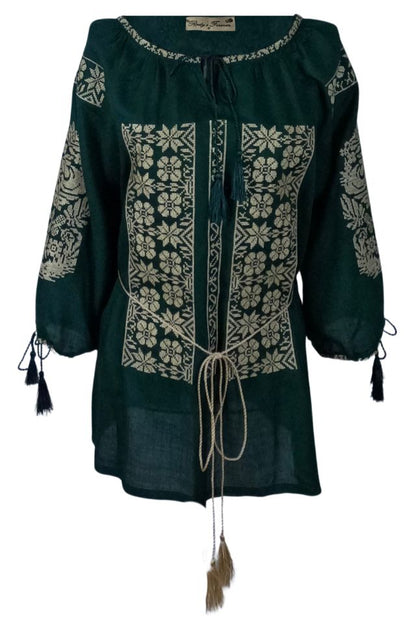 Bluza dama tip ie 024, verde/auriu