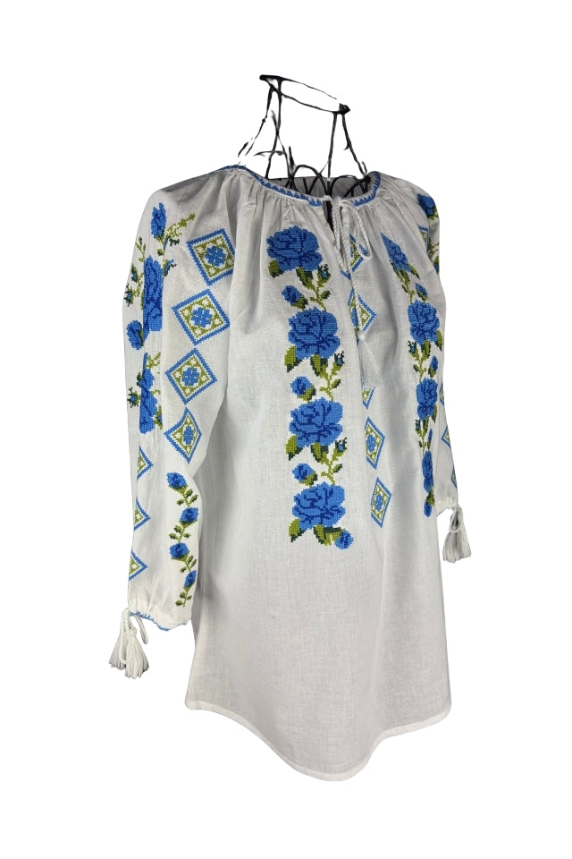 Bluza dama SE26F alb/albastru