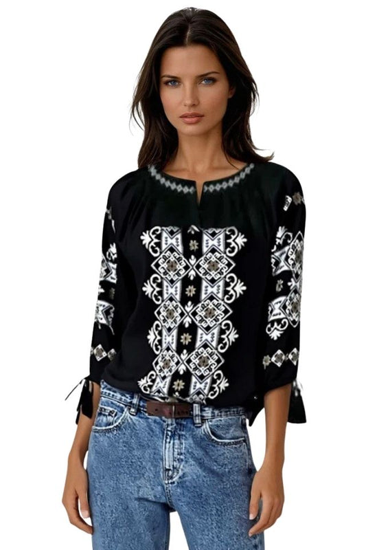 Bluza tip ie dama B2, verde/maro