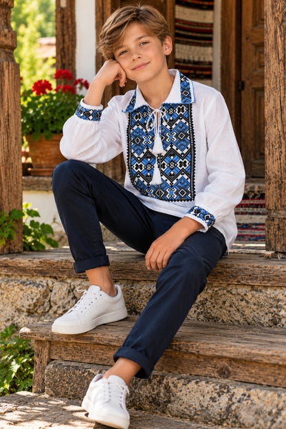 Ie baieti 26N alb/albastru