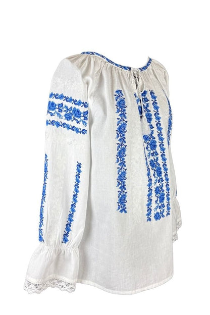 Bluza dama tip ie I26 alb/albastru