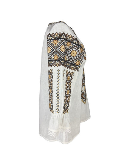 Bluza dama IL26 alb/maro