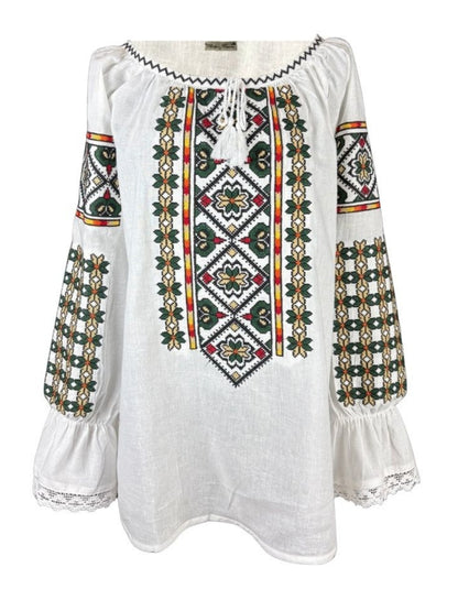 Bluza dama tip ie I26 alb/portocaliu