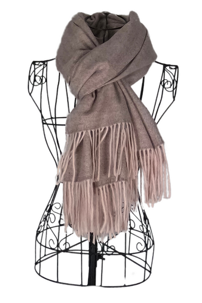Fular dama uni 24U, 180x70cm, crem deschis