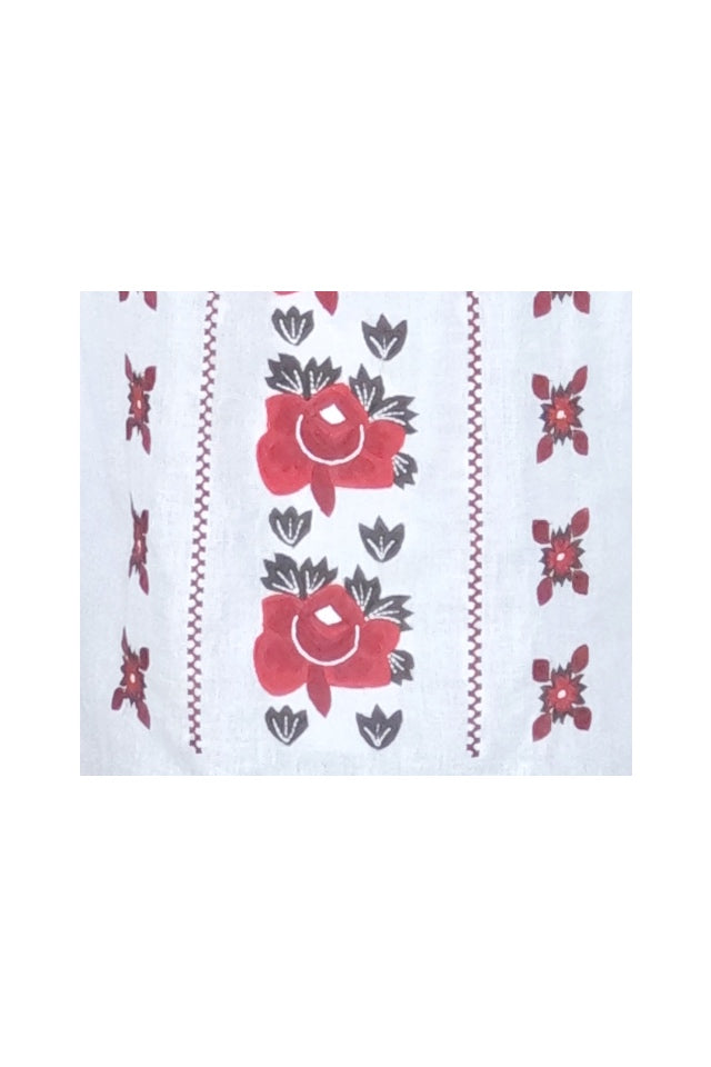 Bluza tip ie dama R2, alb pur/rosu bordo