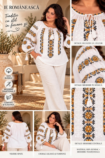 Bluza dama OG26 alb/maro
