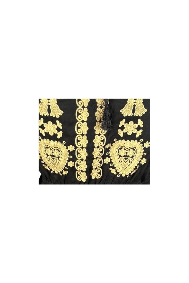 Rochie traditionala dama RL25 negru/bej