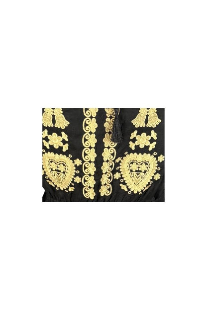 Rochie traditionala dama RL25 negru/bej