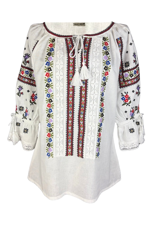 Bluza dama IU26 alb/mov