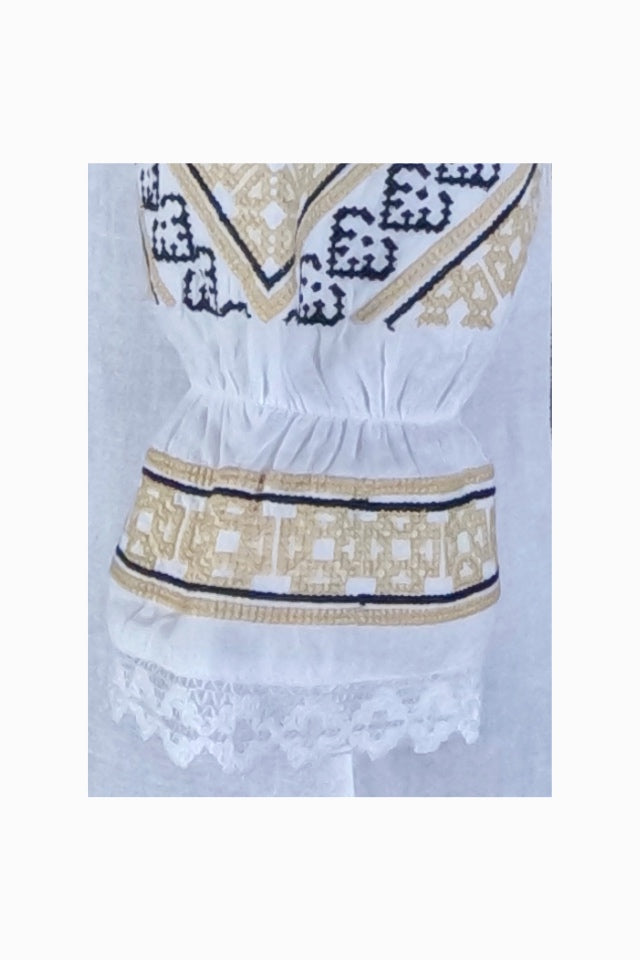 Bluza tip ie dama R24, alb pur/bej