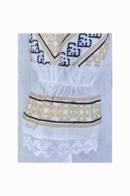 Bluza tip ie dama R24, alb pur/bej