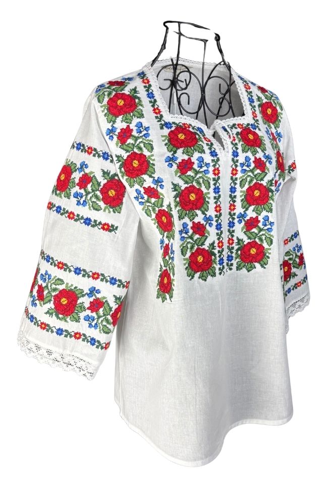Bluza dama M26 alb verde inchis