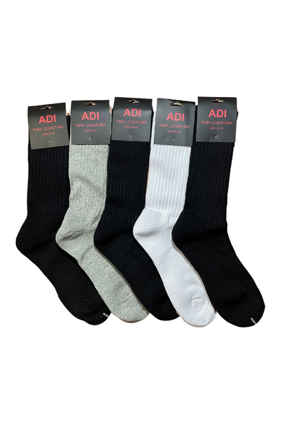 Set 5 perechi sosete barbati sport din bumbac fara cusaturi, Dacali, marimea 40-44, multicolor