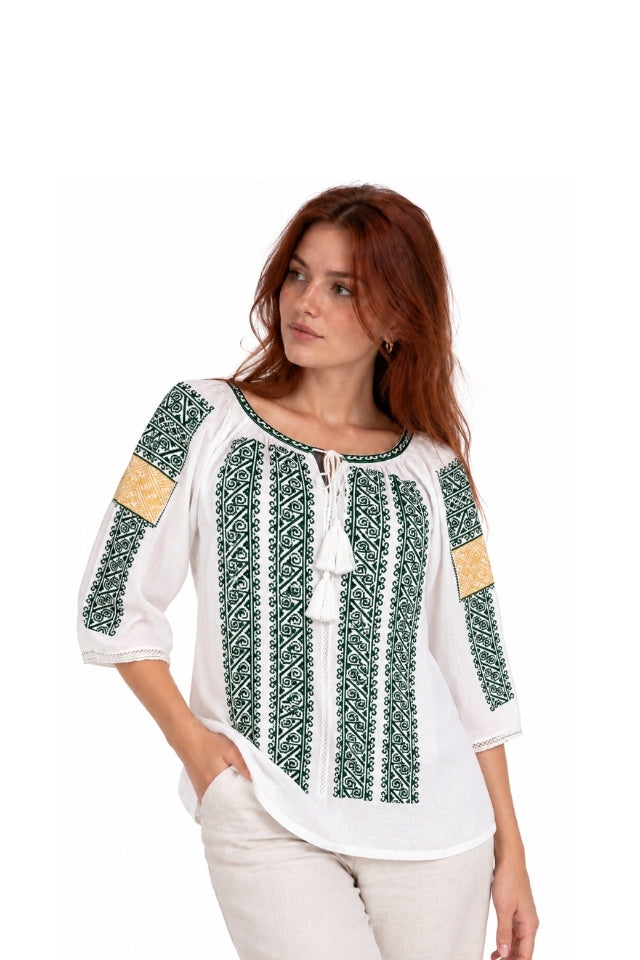 Bluza dama SE26F alb/verde