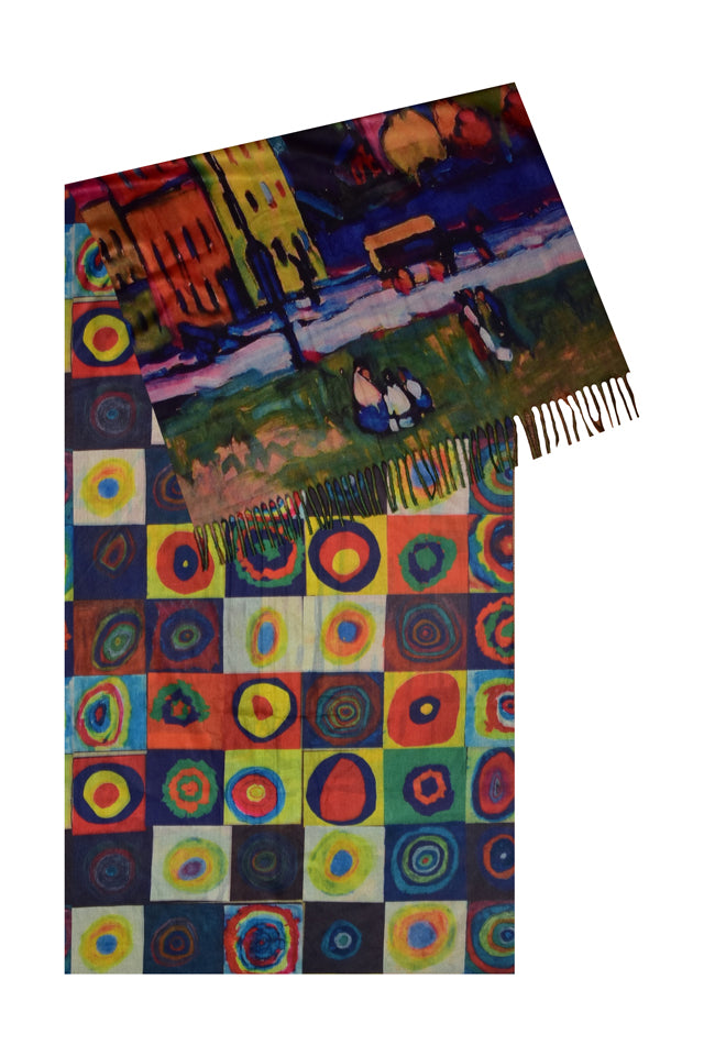 Fular tip esarfa pictata multicolor 1 , Dacali, casmir, 02 galben/oranj