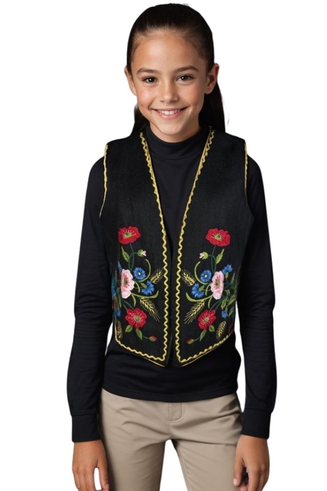 Vesta fete VF negru/rosu