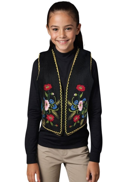 Vesta fete VF negru/rosu