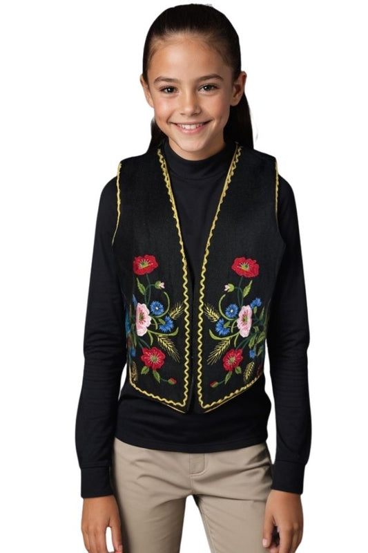 Vesta fete VF negru/rosu