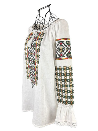 Bluza dama tip ie I26 alb/portocaliu