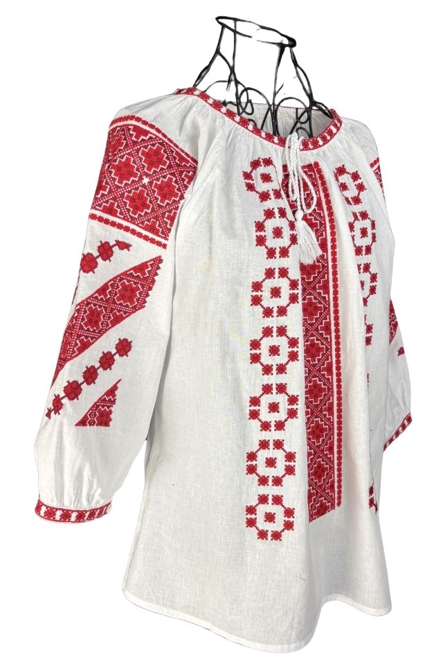 Bluza dama M26 alb/grena