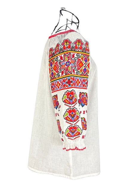 Bluza dama tip ie 257 alb optic/rosu