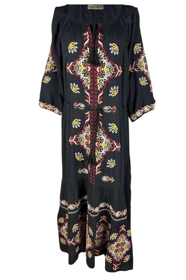 Rochie dama casual RL25 negru/galben