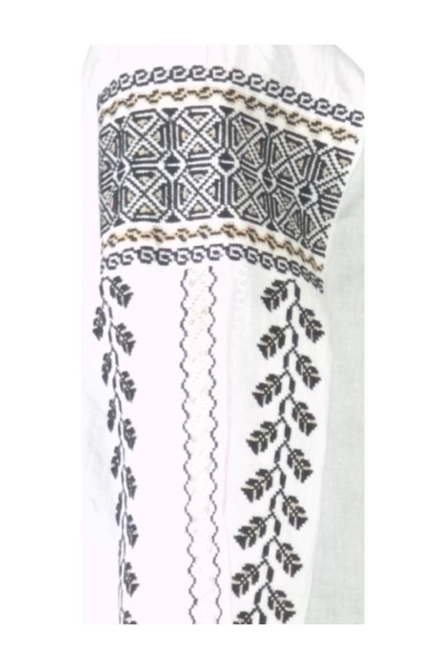 Bluza tip ie traditionala dama DEC, alb/auriu