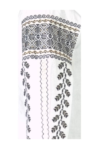 Bluza tip ie traditionala dama DEC, alb/auriu