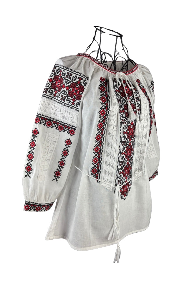 Bluza dama AU26 alb/rosu