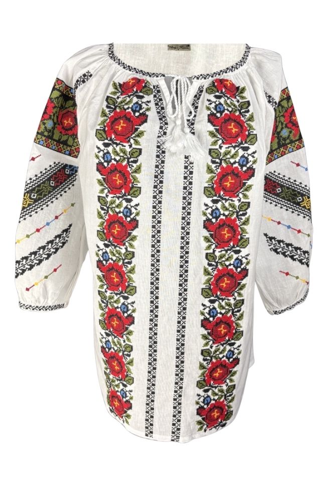 Bluza dama M26 alb/albastru