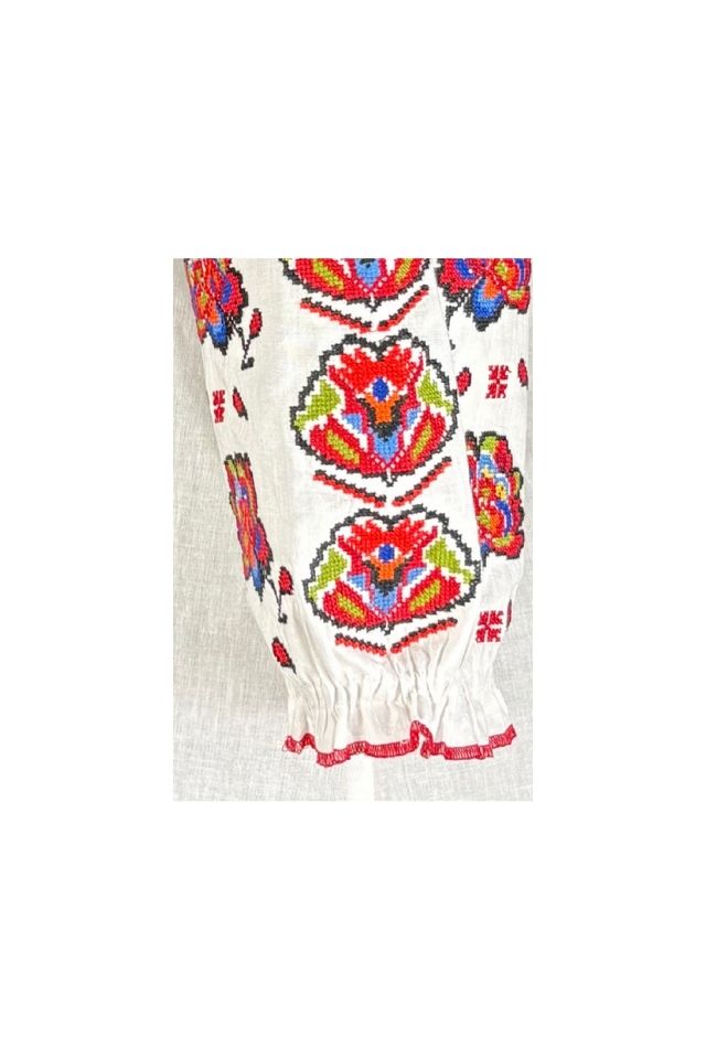 Bluza dama tip ie 257 alb optic/rosu
