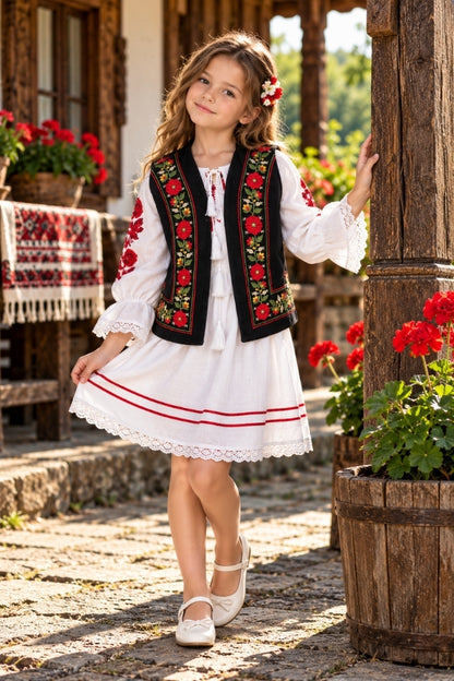 Vesta fete CPOF negru/galben