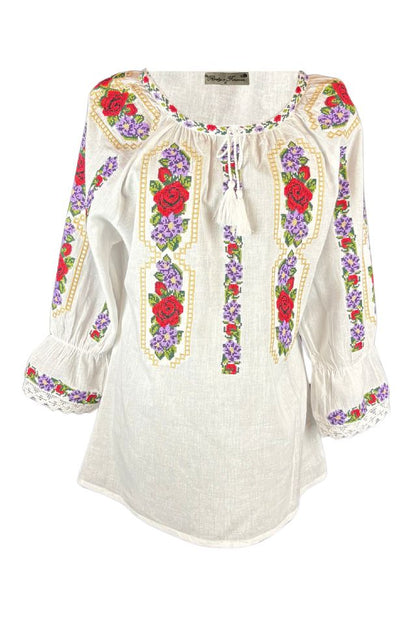 Bluza tip ie dama R25 alb/mov