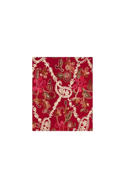 Fular dama tip poncho de lux rosu